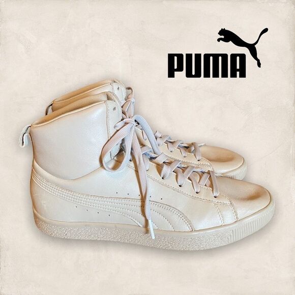 PUMA Clyde Mid Y&R Beige Sneakers 11 - Picture 1 of 5